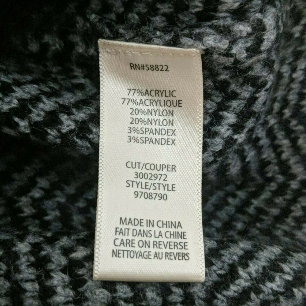Max Studio Pullover Herringbone Sweater XL Black - Picture 4 of 5